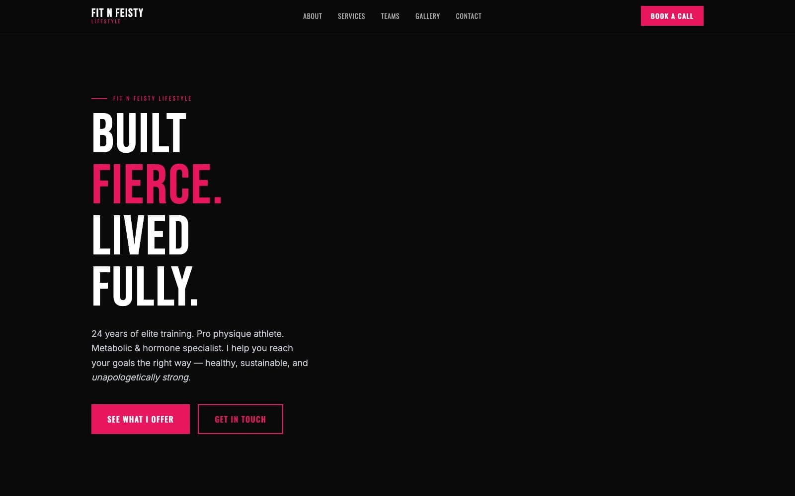 Fit n Feisty — Landing page